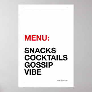 CARTEL: SNACKS – Póster Divertido de Cocina