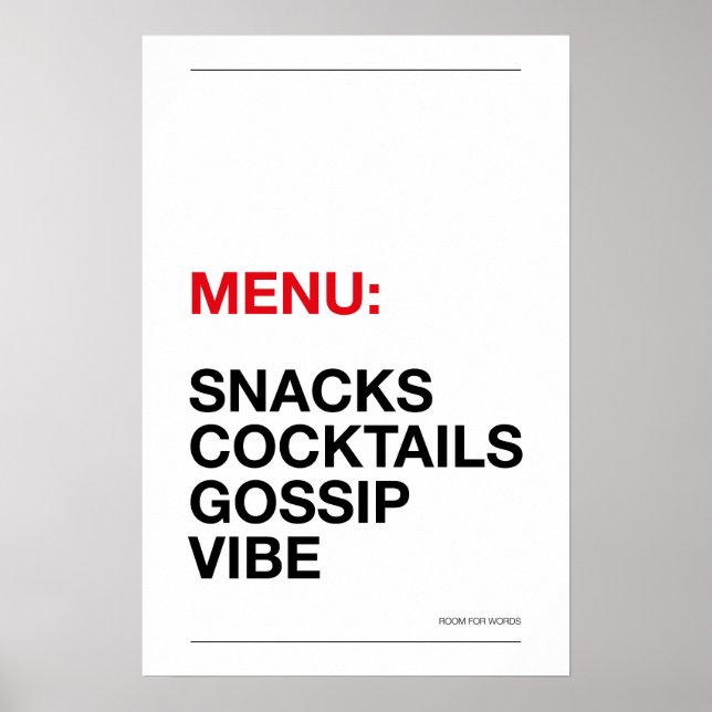 CARTEL: SNACKS – Póster divertido de cocina (Frente)