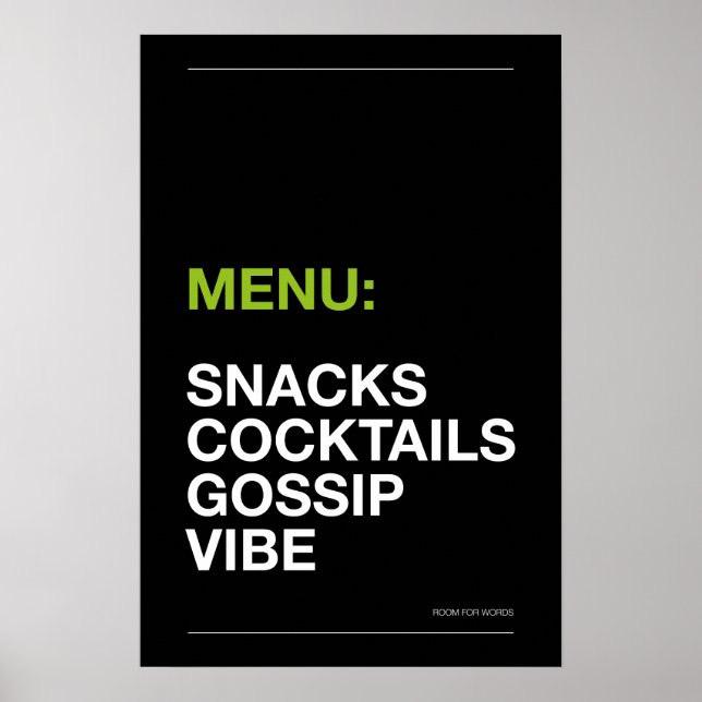 CARTEL: SNACKS – Póster Divertido de Cocina (Frente)