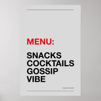 CARTEL: SNACKS – Póster divertido de cocina