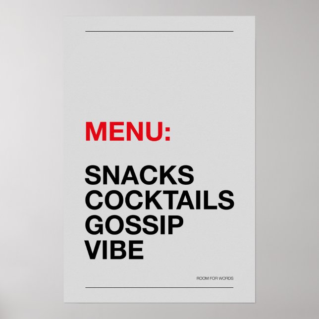 CARTEL: SNACKS – Póster divertido de cocina (Frente)