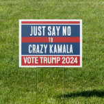 Cartel Solo di no a la locura Kamala Funny Trump 2024<br><div class="desc">Solo di no a Kamala Harris loco,  gracioso meme de chiste cita humor para las elecciones de 2024,  por el moderno letrero de patio rojo y azul marino a favor de Trump.</div>