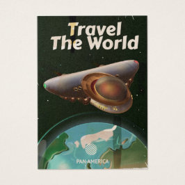 Cartel vintage de ciencia ficción Viaja por el mun