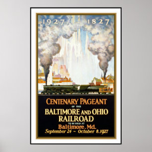 Cartel vintage de impresión del ferrocarril de Bal