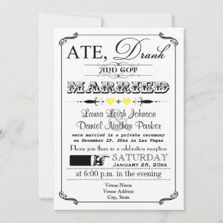 Cartel vintage e invitación a la boda de Chalkboar