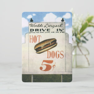 Cartelera antigua, Drive In de hotdogs más grande 