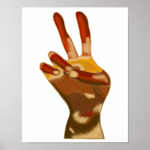 Carteles de Mano de Señal de Paz con Tonos de Piel