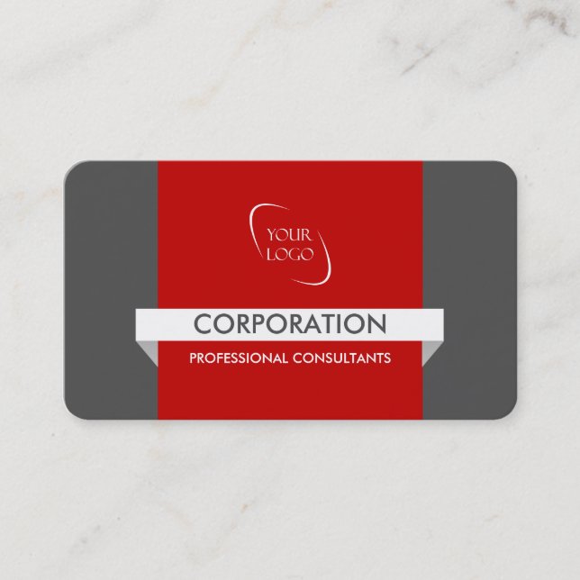 Carteles y logotipo de tarjetas profesionales roja (Anverso)