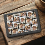 Cartera De 3 Hojas 3 Collage de fotos - Patrón escalonado - Negro<br><div class="desc">Usa tus fotos o fotos favoritas para hacer un toque divertido para compartir con tu familia y amigos. Usa 3 fotos - más fácil si son recortadas en cuadrados - para hacer una impresión completa de tus imágenes.</div>