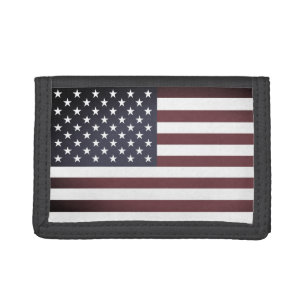 Cartera De 3 Hojas Bandera estadounidense y Estados Unidos de América