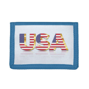 Cartera De 3 Hojas Billetera con bandera de los Estados Unidos - Patr