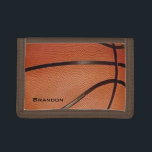 Cartera De 3 Hojas Billetera de diseño de baloncesto<br><div class="desc">Billetera de diseño de baloncesto con texto de personalizable. Para que no haya texto,  elimine el texto de ejemplo y deje en blanco.</div>