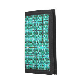 Cartera De 3 Hojas ¿Brillante azul claro, cuadrados o imagen dentro d