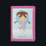 Cartera De 3 Hojas Chica de patinaje artístico sobre hielo<br><div class="desc">Personalice esta monedero de patinaje artístico lindo con el nombre de su pequeña o cualquier texto de su elección para un regalo único que le encantará.</div>