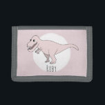 Cartera De 3 Hojas Chica Guay Doodle Rosa T-Rex Dinosaurio con nombre<br><div class="desc">Este diseño fresco es parte de una colección que incluye lindos dinosaurios para ropa y accesorios para niñas. Este diseño infantil presenta un dinosaurio de doodle T-Rex rosa dibujado a mano y puede ser personalizado con el nombre de su chica. Perfecto para la primera billetera de tu pequeña. Mira nuestra...</div>