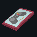 Cartera De 3 Hojas Controlador de videojuegos azul claro<br><div class="desc">Personalice este diseño de controlador de juegos genial con un nombre o un mensaje de personalizado.</div>