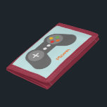 Cartera De 3 Hojas Controlador de videojuegos azul claro<br><div class="desc">Personalice este diseño de controlador de juegos genial con un nombre o un mensaje de personalizado.</div>
