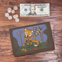 Cute Otoño Fox Kid Brown Wallet