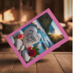 Cartera De 3 Hojas El corazón de Susan en el río<br><div class="desc">La piedra en forma de corazón con la inscripción Susan descansa sobre rocas del río cerca del agua que fluye,  enmarcada por montañas y puesta de sol.</div>