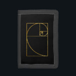 Cartera De 3 Hojas Espiral sagrado de Fibonacci del coeficiente de<br><div class="desc">¿Cuántas veces al día usted mancha el espiral de Fibonacci?  Dé el regalo del coeficiente de oro con este regalo o camisa geométrico.</div>