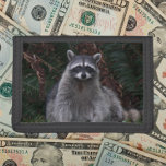 Cartera De 3 Hojas Foto de vida silvestre de Cute Forest Raccoon<br><div class="desc">Asegure el dinero y las tarjetas de crédito con esta billetera que muestra la imagen de la foto de un bonito bosque de Raccoon posando para la cámara. Seleccione el color de la cartera.</div>