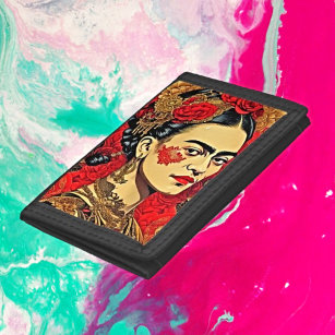 Cartera De 3 Hojas Frida Kahlo Inkpunk Elegance Trifold Wallet