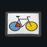 Cartera De 3 Hojas Mondrian Moderna Art Bicicleta Regalo<br><div class="desc">La billetera perfecta para todo aquel que se dedique al ciclismo y le guste el diseño limpio y moderno. El diseño es un gráfico de una bicicleta clásica inspirada en el artista Mondrian y su trabajo abstracto geométrico con bloques sólidos de color dentro de las ruedas. Los colores son azul,...</div>