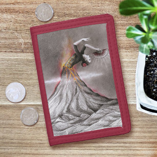 Cartera De 3 Hojas Mujer bailarina de flamenco Volcán Arte de dibujo 