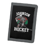 Cartera De 3 Hojas Nombre del atleta del jugador de hockey sobre hiel<br><div class="desc">Jugador de equipo de hockey sobre hielo personalizado Atleta diseño personalizado - Personalizar con su nombre o texto Personalizado!</div>