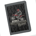 Cartera De 3 Hojas NOMBRE personalizado Carreras Motocross de ciclism<br><div class="desc">NOMBRE personalizado Motocross Carreras Moto Racer Moto Moto Racer Regalos de motocicleta - Elija Color y Personalizar con su nombre o texto Personalizado!</div>