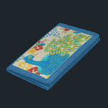 Cartera De 3 Hojas Pavo Real y Flores Coloridas<br><div class="desc">Esta pintura es perfecta para tu colección de aves. El pavo real está bellamente representado y las flores que lo rodean le dan un toque romántico. ¡La variedad de colores de esta imagen pondría a cualquiera de buen humor!</div>