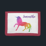 Cartera De 3 Hojas Personalizado de Unicornio purpurina<br><div class="desc">Este diseño puede ser personalizado en el área proporcionada cambiando la foto y/o el texto. O puede personalizarse eligiendo la opción de hacer clic en el personalizar y borrar o cambiar el color del fondo, agregar texto, cambiar el color o estilo del texto o eliminar el texto para un diseño...</div>
