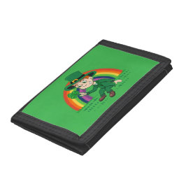 Cartera De 3 Hojas Personalizado lindo leprechaun con shamrock y arco