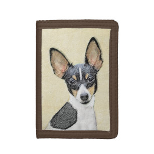 Cartera De 3 Hojas Pintura de Toy Fox Terrier - Arte de Perro Origina