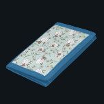 Cartera De 3 Hojas Recuento de ovejas en azul de vidrio marino<br><div class="desc">Hojas de doodle y margaritas pintadas a mano</div>