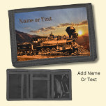 Cartera De 3 Hojas Tren vintage en el tren Sunset CPRR 229<br><div class="desc">Triple billetera con tren de cosecha en el atardecer - Ver más artículos con esta foto y muchos más regalos del ferrocarril en mi tienda!</div>
