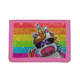 Cartera De 3 Hojas Unicorn Purpurina arcoiris espumosamente LGBTQ