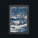 Cartera De 3 Hojas Vintage Christmas, Winter Mountain Landscape<br><div class="desc">Ilustracion de época Victorian Era Merry diseño navideño con un paisaje nevado de invierno. Árboles y montañas cubiertas de nieve con un pueblo a lo lejos al amanecer. ¡Felices fiestas y saludos de temporada!</div>