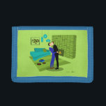 Cartera de fotos de parejas gay retro en amor<br><div class="desc">Este diseño de Pareja Gay Retro en Amor es la mezcla perfecta de pasión y kitsch. El diseño de arte minimalista, al estilo de los años 60, muestra a una atractiva pareja gay besándose en medio de su impecablemente decorado hogar de cápsulas. La chimenea de ladrillo verde limón crea el...</div>