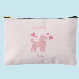 Cartera de Poodle Rosa Bolso de Accesorios Perso