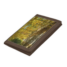 Cartera de sendero amarillo de otoño