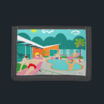 Cartera gay retra del nilón de la fiesta en la<br><div class="desc">Características del este de la fiesta en la piscina gay retra diseño de nylon de la cartera cuatro beefcakes hunky que tienen un de antaño gay como él batió el calor del Palm Springs ganduleando alrededor el agua de azules turquesas de su piscina formada bumerán atómico. La arquitectura moderna de...</div>