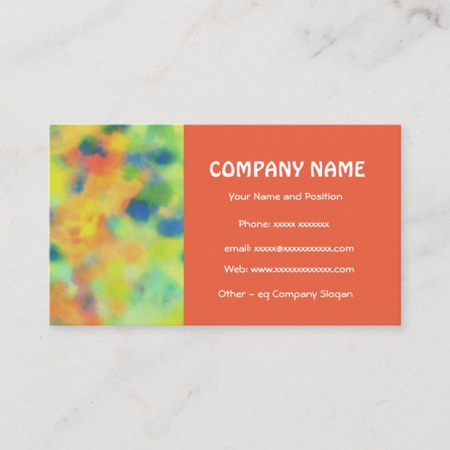 Cartera, Naranja, verde, tarjeta de visita azul re (Anverso)