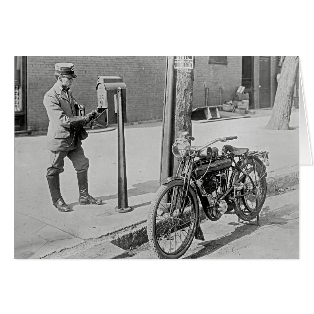 Cartero en motocicleta, 1909 (Anverso (Horizontal))
