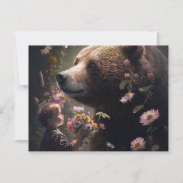 Cartes Postales bear Fleur