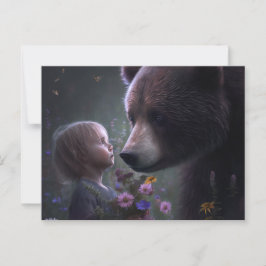 Cartes Postales bear Fleur
