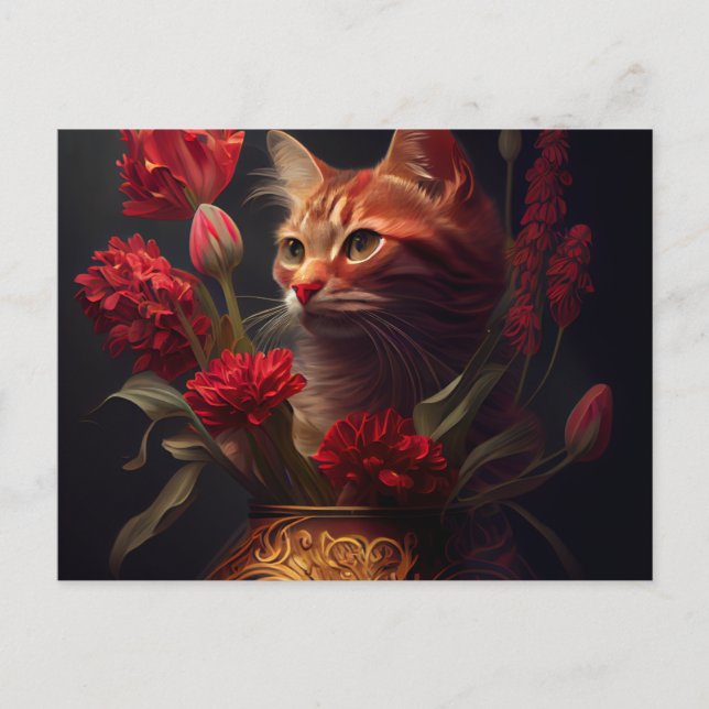 Cartes Postales Cat Fleur (Anverso)