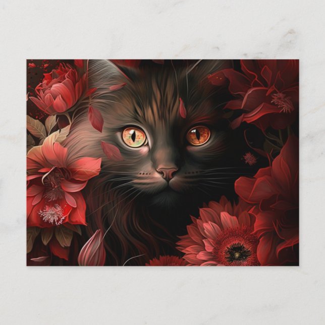 Cartes Postales Cat Fleur (Anverso)