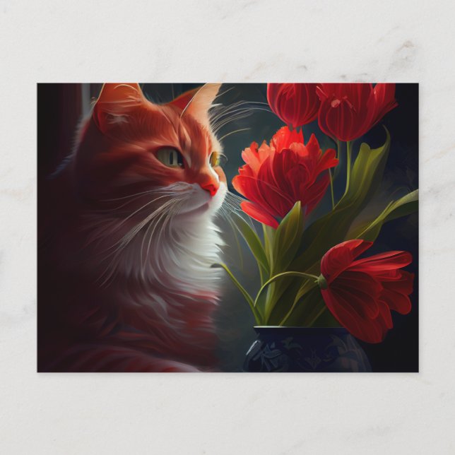 Cartes Postales Cat Fleur (Anverso)