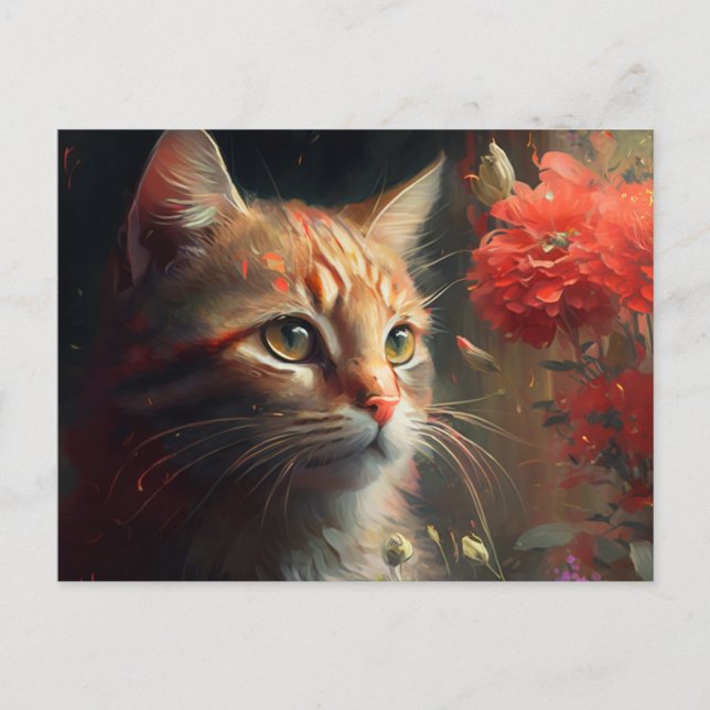 Cartes Postales Cat Fleur (Anverso)